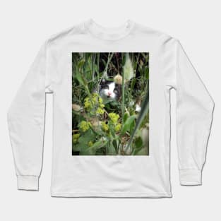 The tomcat Robby in the flowerbed Long Sleeve T-Shirt